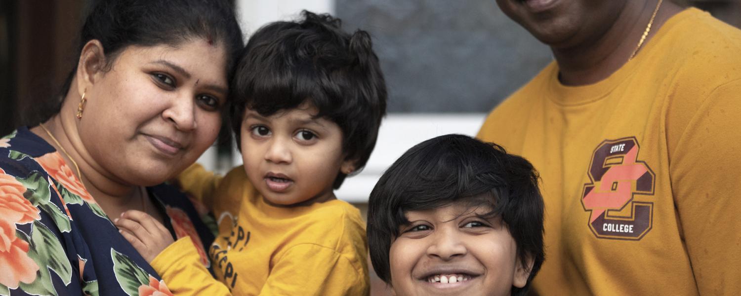 Family smiling together 